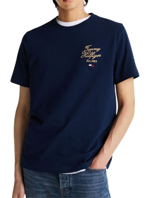 T-shirt 1985 script logo blu Tommy Hilfiger | MW0MW38334DAF